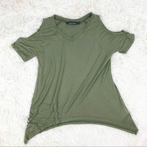 HAODUOYI Women's Asymmetrical  TShirt